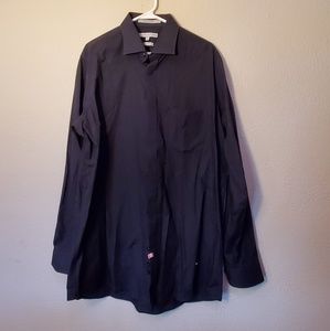 Assante black button up dress shirt slim fit 17.5